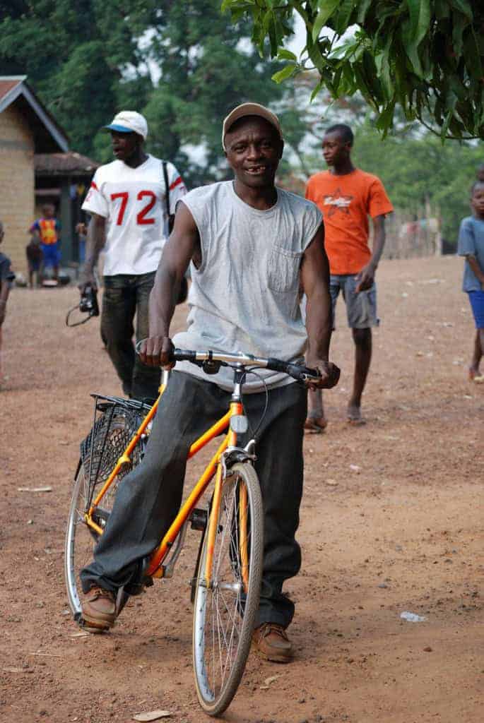 happy biker at masanga 