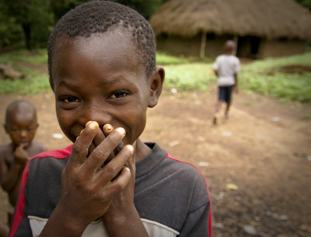 Smiling kid in africa, sierra leone, Masanga 